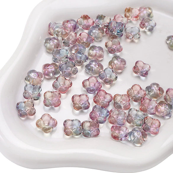 Glass Glaze Gradient Fat Osmanthus Beads Torus Loose Beads Diy Handmade Beaded Material For Bracelet Necklace Accessories