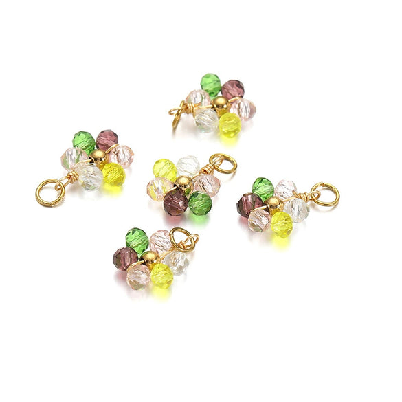 Glass Glaze Plant Flower Inlay Pendant Jewelry Accessories