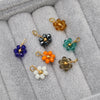 Glass Glaze Plant Flower Inlay Pendant Jewelry Accessories
