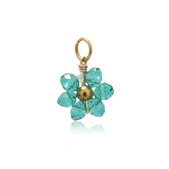 Glass Glaze Plant Flower Inlay Pendant Jewelry Accessories