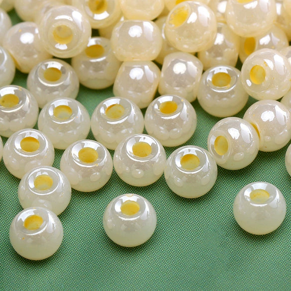 Glass Glaze Round Beads For Diy Handmade Beaded Bracelet Necklace Accessories