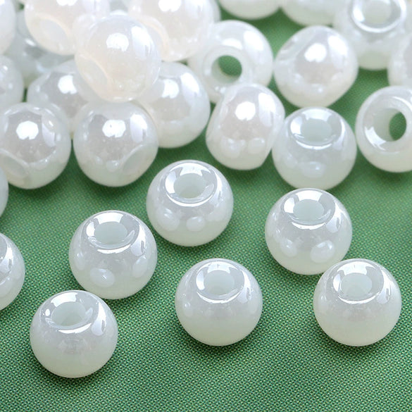 Glass Glaze Round Beads For Diy Handmade Beaded Bracelet Necklace Accessories