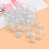 Glass Glaze Round Beads Handmade Diy Bracelet Necklace Accessories With Floral Vignetting Blue Powder