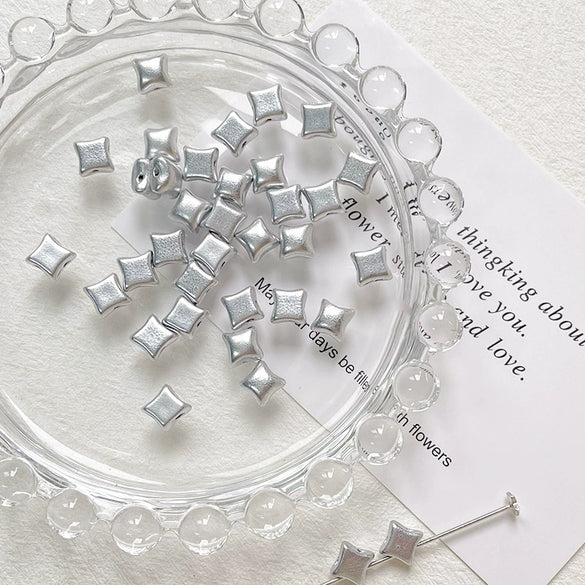 Glass Glazed Beads Jewelry Bracelet Necklace Mobile Phone Chain Accessories With Pearlescent Treatment And Lines Pattern