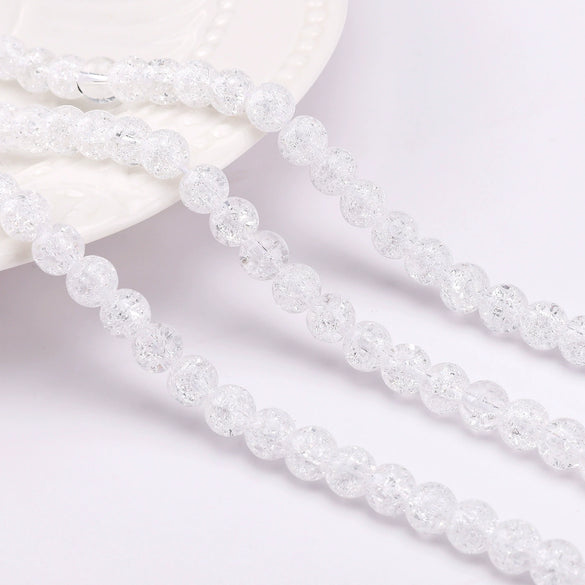 Glass Glazed Loose Beads With Broken Flowers Pattern For Diy Jewelry Accessories Lovely Geometric Style