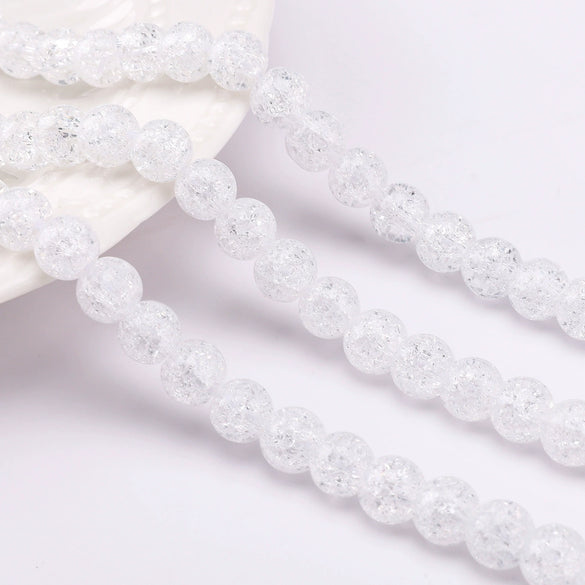 Glass Glazed Loose Beads With Broken Flowers Pattern For Diy Jewelry Accessories Lovely Geometric Style