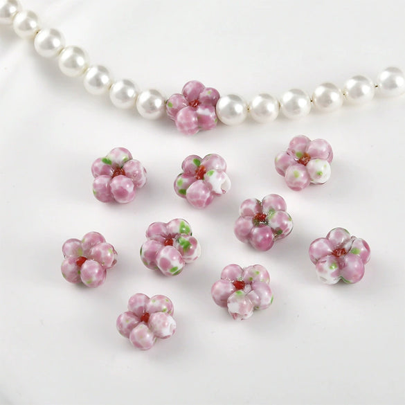 Glass Glazed Natural Style Straight Hole Beads Handmade Jewelry Accessories