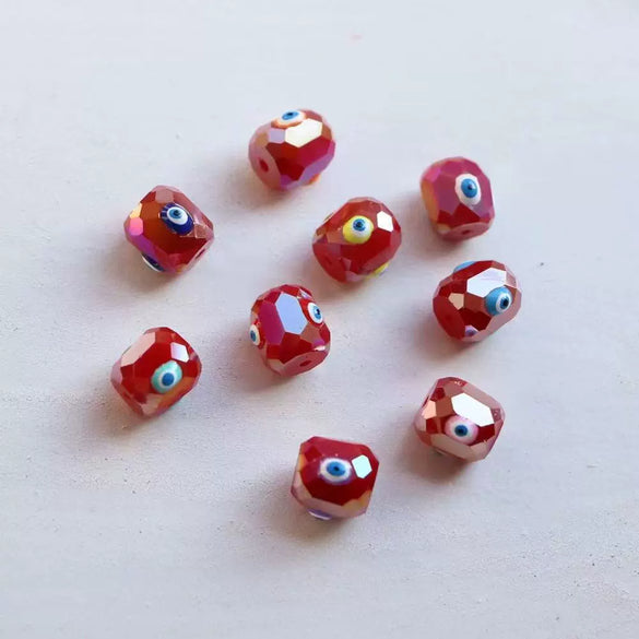 Glass Glazed Oildripped Oval Eye Pattern Jewelry Accessories For Diy Necklace And Bracelet