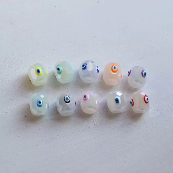 Glass Glazed Oildripped Oval Eye Pattern Jewelry Accessories For Diy Necklace And Bracelet