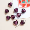 Glass Heart Beads For Diy Handmade Jewelry Accessories With Transparent Gold Scattering Pattern