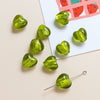 Glass Heart Beads For Diy Handmade Jewelry Accessories With Transparent Gold Scattering Pattern