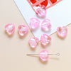 Glass Heart Beads For Diy Handmade Jewelry Accessories With Transparent Gold Scattering Pattern