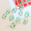 Glass Heart Beads For Diy Handmade Jewelry Accessories With Transparent Gold Scattering Pattern