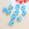 Glass Heart Beads For Diy Handmade Jewelry Accessories With Transparent Gold Scattering Pattern