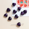 Glass Heart Beads For Diy Handmade Jewelry Accessories With Transparent Gold Scattering Pattern