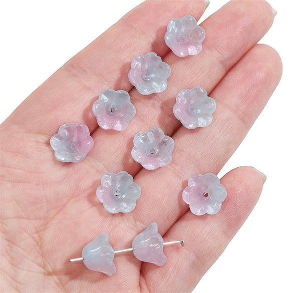 Glass Imitation Jade Natural Style Gradient Color Lily Orchid Beads Gradient Torus Handmade Diy Necklace Bracelet Accessories
