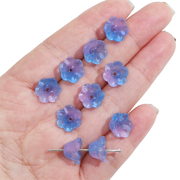 Glass Imitation Jade Natural Style Gradient Color Lily Orchid Beads Gradient Torus Handmade Diy Necklace Bracelet Accessories