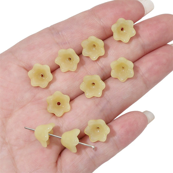Glass Imitation Jade Natural Style Gradient Color Lily Orchid Beads Gradient Torus Handmade Diy Necklace Bracelet Accessories