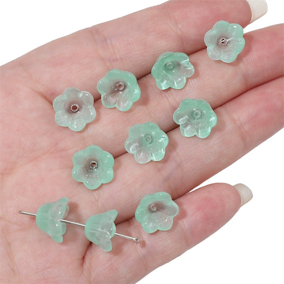 Glass Imitation Jade Natural Style Gradient Color Lily Orchid Beads Gradient Torus Handmade Diy Necklace Bracelet Accessories