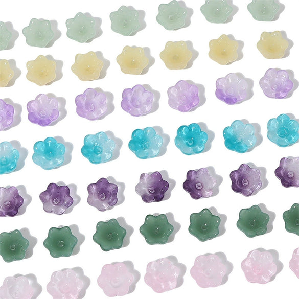 Glass Imitation Jade Natural Style Gradient Color Lily Orchid Beads Gradient Torus Handmade Diy Necklace Bracelet Accessories