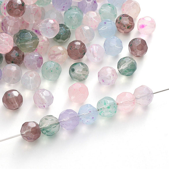 Glass Pearlescent Round Beads Handmade Jewelry Material For Bracelet And Mobile Phone Chain