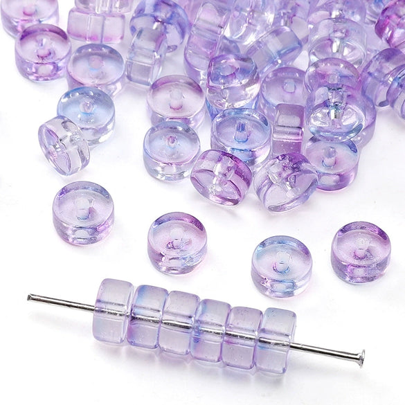 Glass Round Beads Handmade Diy Beaded Bracelet Material Accessories High Color Retention Twocolor Crosscut