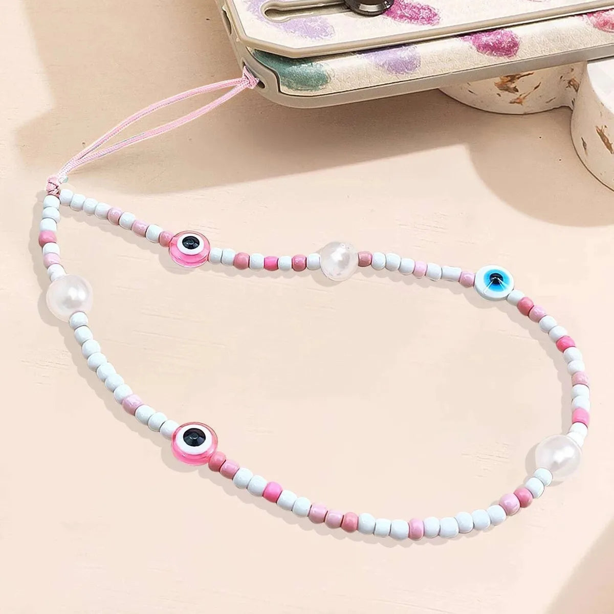 Glass Seed Bead Eye Exaggerated Mobile Phone Pendant Phone Accessories