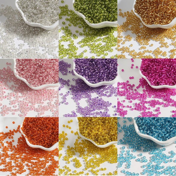 Glass Silverfilled Rice Beads Handmade Jewelry Accessories Bracelet Necklace For Diy Crossstitch