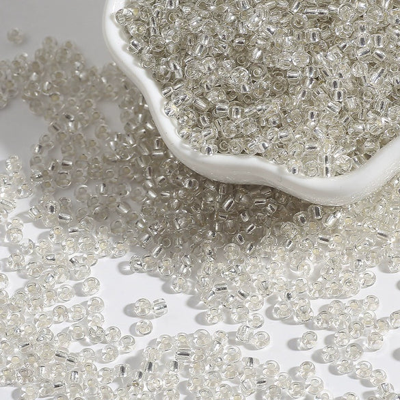 Glass Silverfilled Rice Beads Handmade Jewelry Accessories Bracelet Necklace For Diy Crossstitch