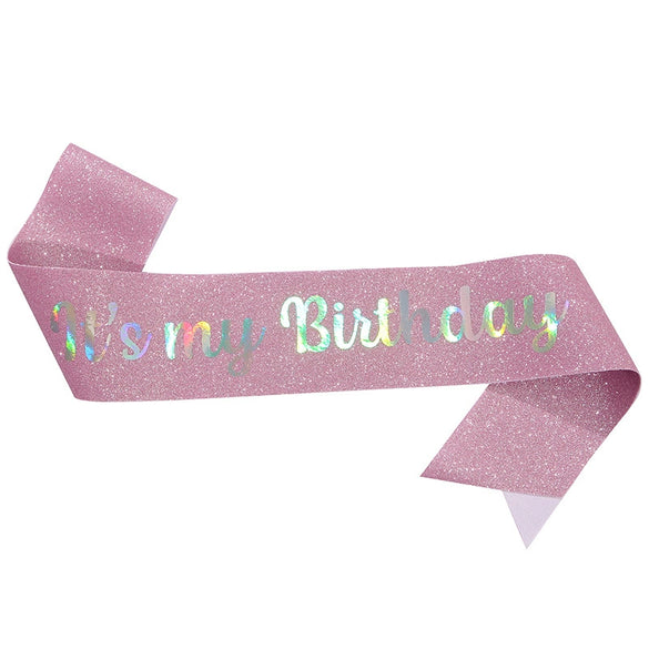 Glitter Cloth Etiquette Belt With Hot Stamping For Party Accessories