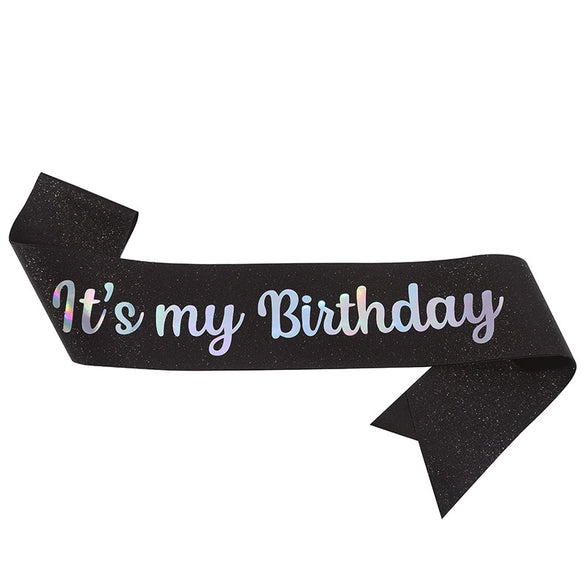 Glitter Cloth Etiquette Belt With Hot Stamping For Party Accessories