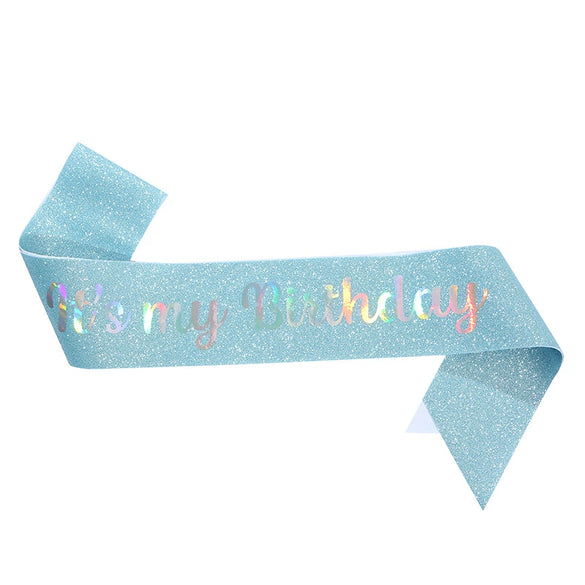 Glitter Cloth Etiquette Belt With Hot Stamping For Party Accessories