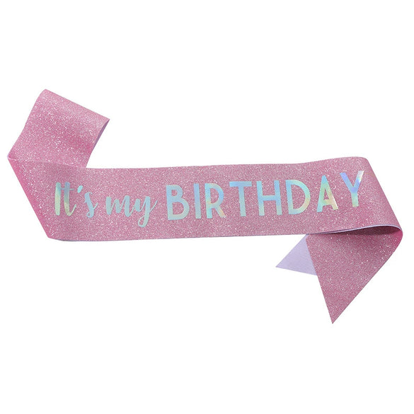 Glitter Cloth Etiquette Belt With Hot Stamping For Party Accessories
