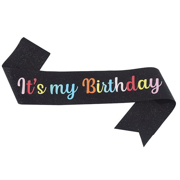 Glitter Cloth Etiquette Belt With Hot Stamping For Party Accessories