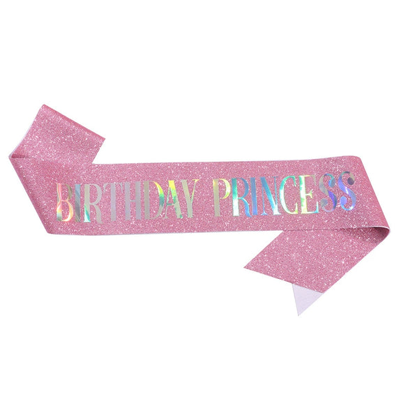Glitter Cloth Shoulder Strap Etiquette Belt With Bronzing For Princess