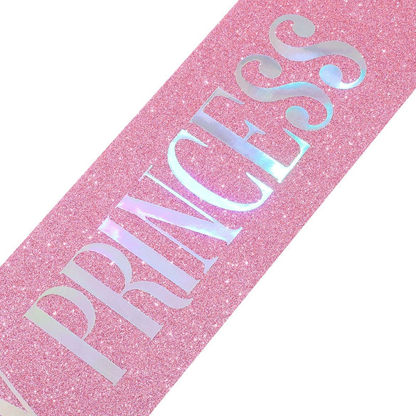 Glitter Cloth Shoulder Strap Etiquette Belt With Bronzing For Princess