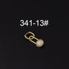 Gloss Bead Ear Buckle Microinlaid Zircon Love Plum Blossom Square Irregular Pierced Earrings Metal Electroplated