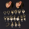 Gloss Bead Ear Buckle Microinlaid Zircon Love Plum Blossom Square Irregular Pierced Earrings Metal Electroplated