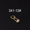 Gloss Bead Ear Buckle Microinlaid Zircon Love Plum Blossom Square Irregular Pierced Earrings Metal Electroplated
