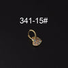 Gloss Bead Ear Buckle Microinlaid Zircon Love Plum Blossom Square Irregular Pierced Earrings Metal Electroplated