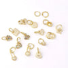 Gloss Bead Ear Buckle Microinlaid Zircon Love Plum Blossom Square Irregular Pierced Earrings Metal Electroplated