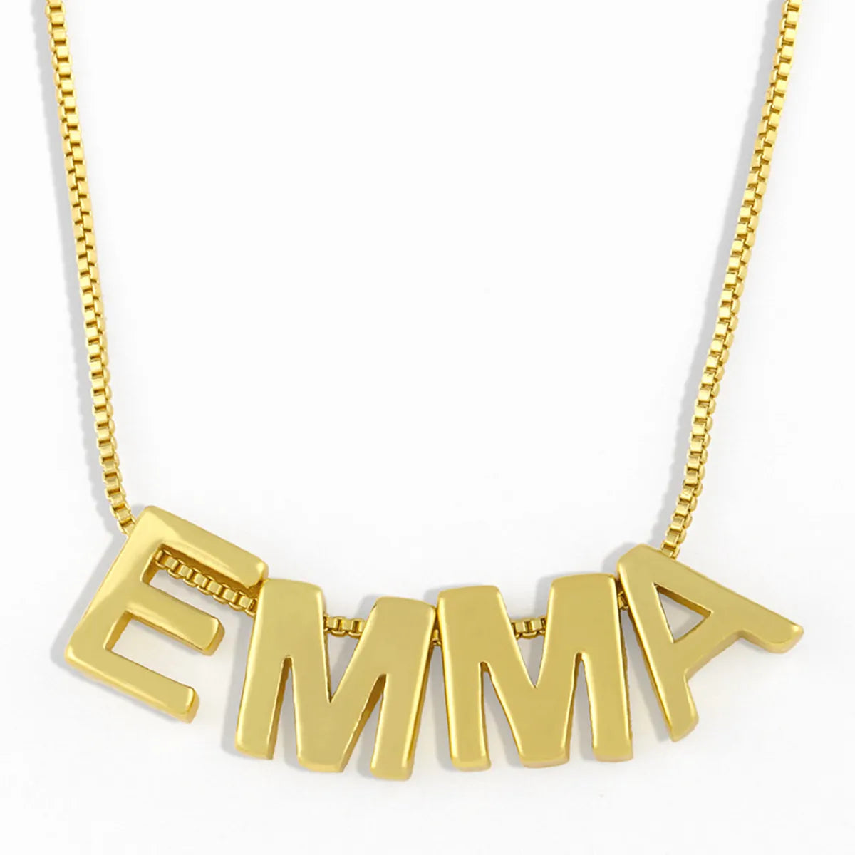 Fashion Letter Copper 18k Gold Plated Necklace In Bulk