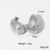 Glossy Dropshaped Stainless Steel Hollow Thread Earrings With Striped Design And Vacuum Furnace Electroplating