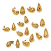 Glossy Dropshaped Stainless Steel Hollow Thread Earrings With Striped Design And Vacuum Furnace Electroplating