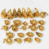 Glossy Dropshaped Stainless Steel Hollow Thread Earrings With Striped Design And Vacuum Furnace Electroplating