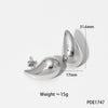 Glossy Dropshaped Stainless Steel Hollow Thread Earrings With Striped Design And Vacuum Furnace Electroplating