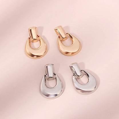 Glossy Metal Exaggerated Geometric Large U-Shaped Earrings For Women Nihaojewelry