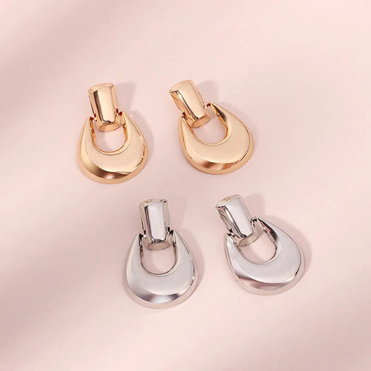 Glossy Metal Exaggerated Geometric Large U-Shaped Earrings For Women Nihaojewelry