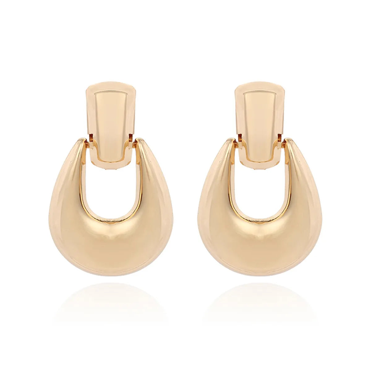 Glossy Metal Exaggerated Geometric Large U-Shaped Earrings For Women Nihaojewelry