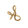 Glossy Specialshaped Line Design Stainless Steel Open Finger Ring With Geometric Pattern And Electroplating For Women